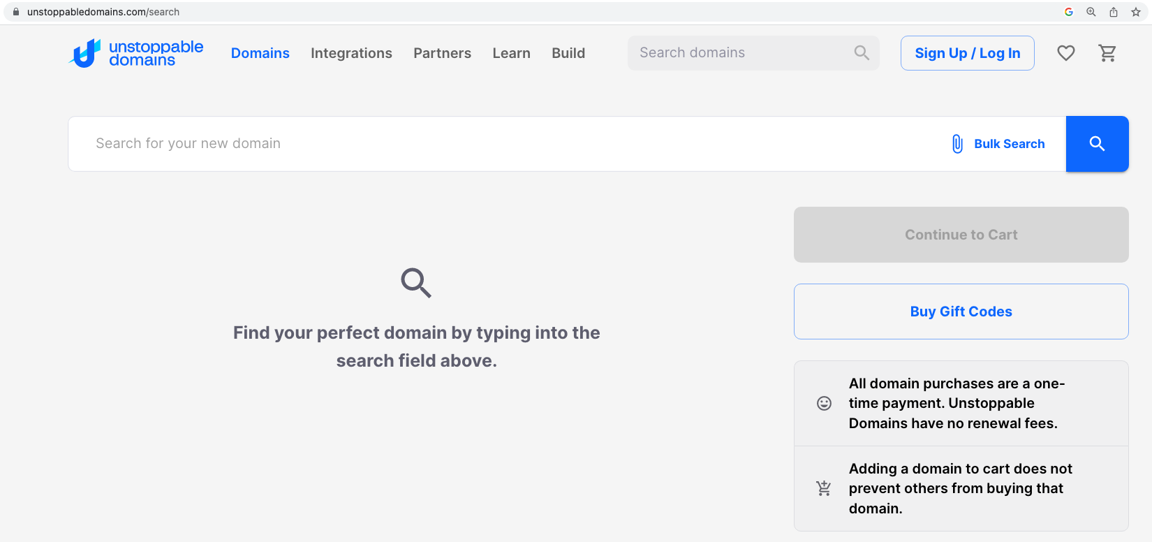 Search for a domain name
