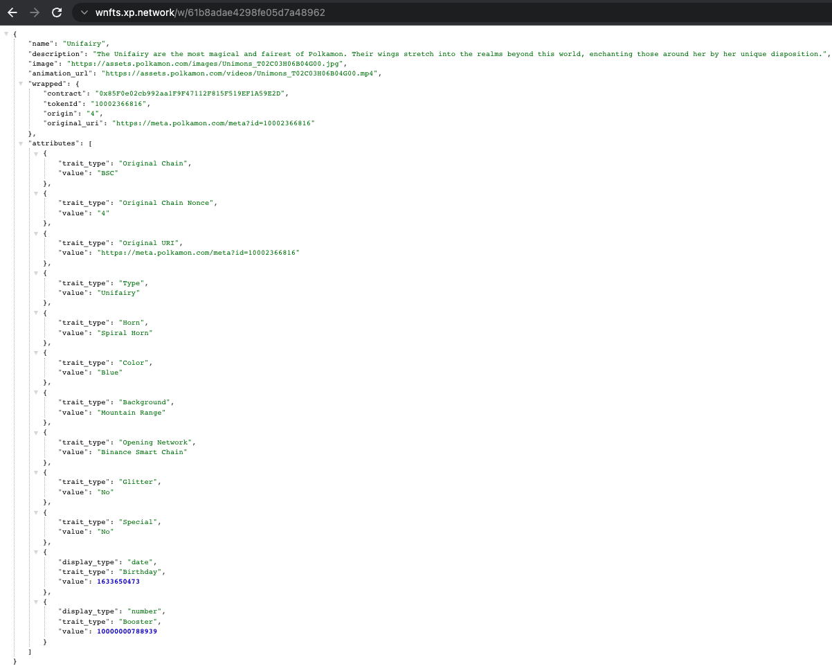 Wrapped NFT Metadata