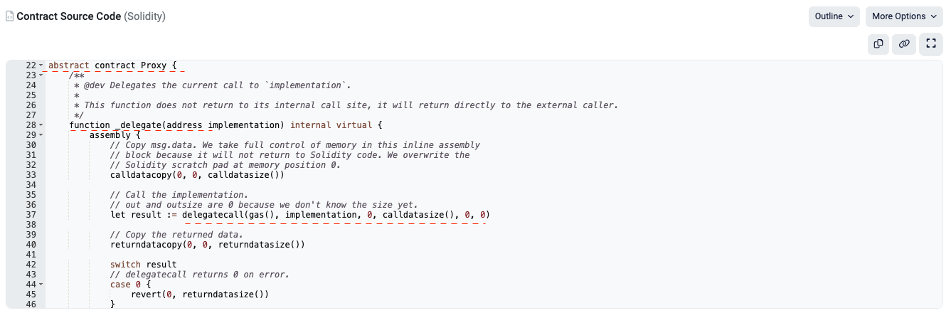 Example of a proxy contract